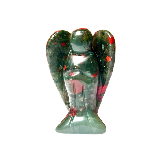 African Bloodstone Angel – 2" Guardian Angel for Strength, Courage & Protection