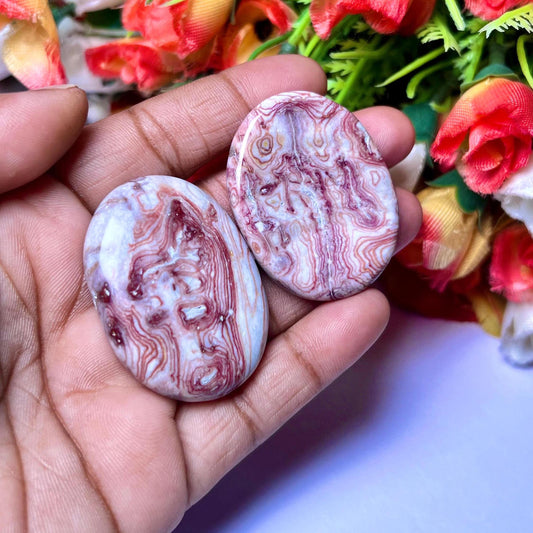 Rosetta Jasper Stone Worry Stone – Pocket Stone – Thumb Stone One (1) Piece