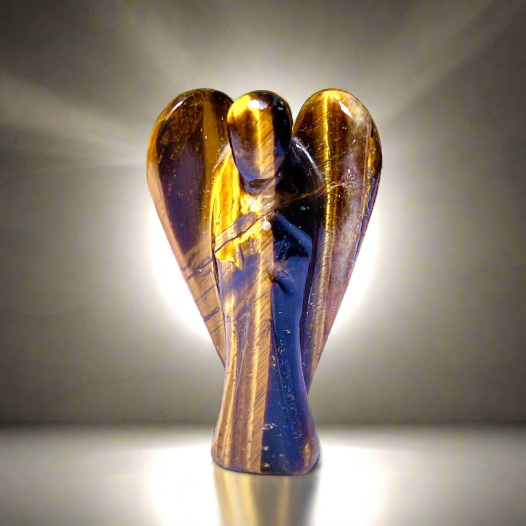 Tiger’s Eye Angel – 2" Guardian Angel for Focus, Protection & Confidence