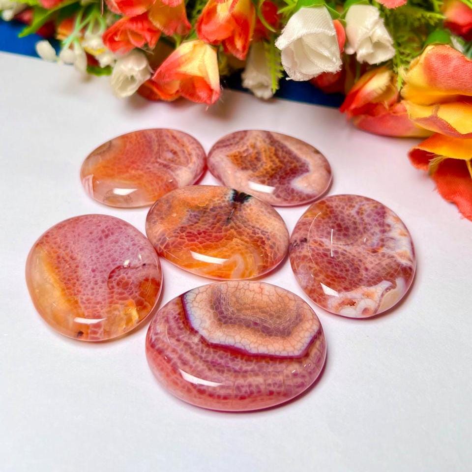 Fire Agate Stone Worry Stone – Crystal Worry Stone – Pocket Stone – Healing Crystal - 4cmx3cm Thumb Stone One (1) Piece