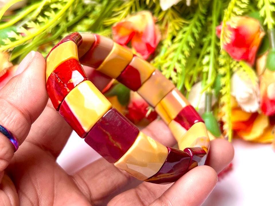 15 MM Mookite Jasper Stone Bracelet l Stretchable Bracelet