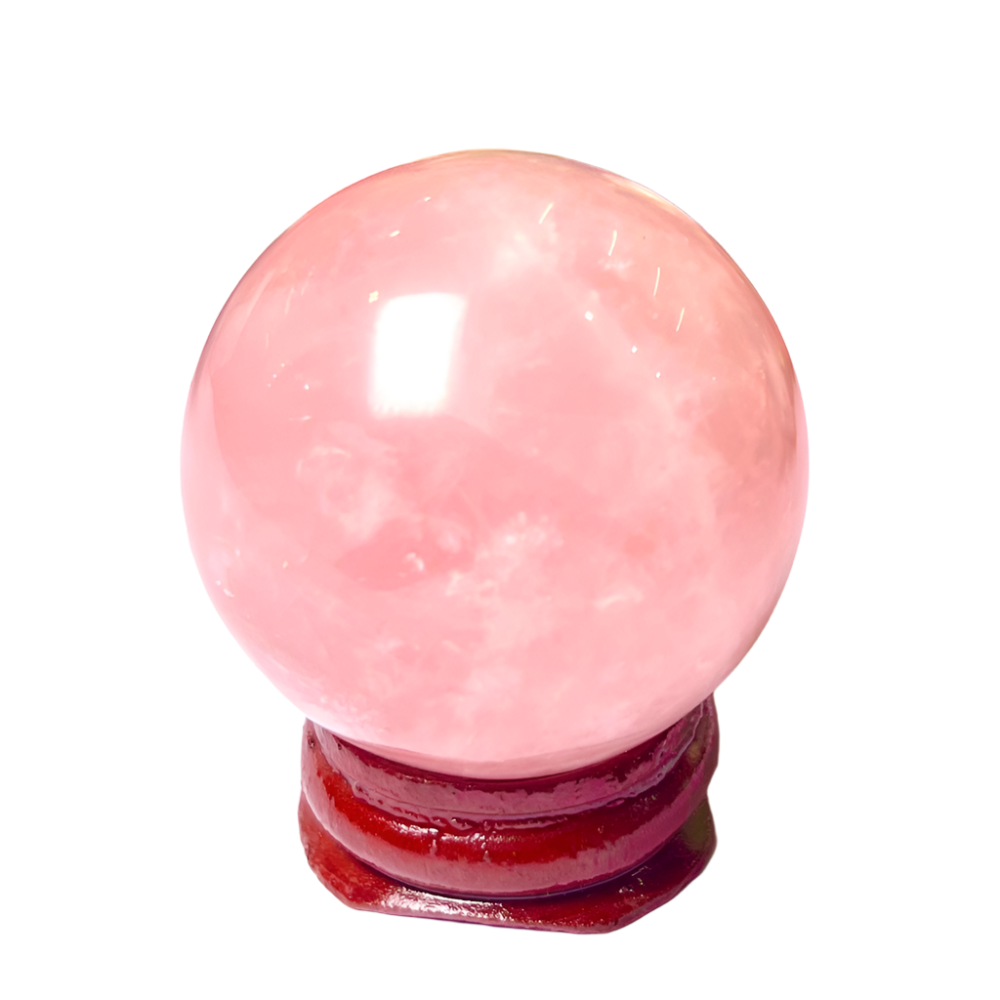 Rose Quartz Crystal Sphere – 40MM Stone for Love, Harmony & Emotional Healing