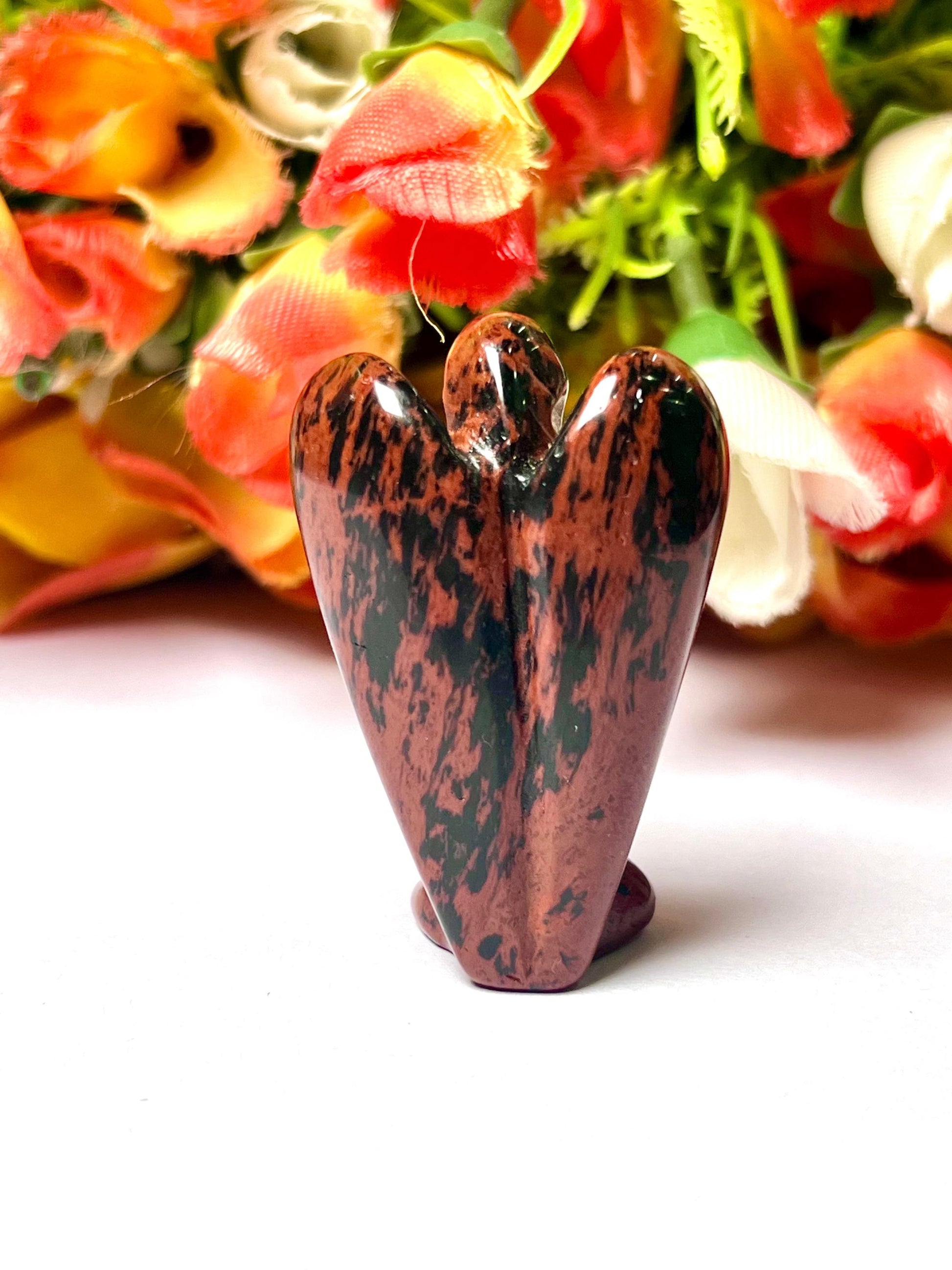 2" Angel Mahogany Obsidian Stone Guardian Angel blessed Angelic connection