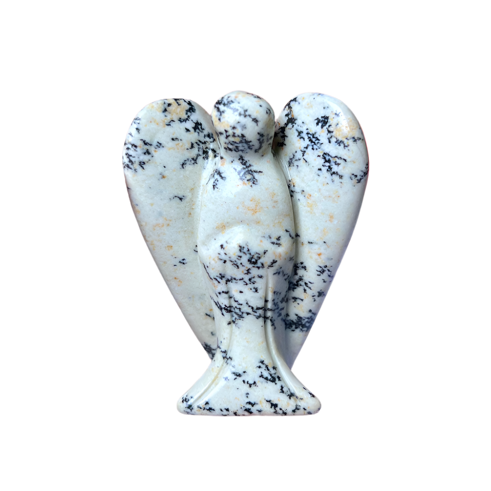 Dendritic Agate Angel – 2" Guardian Angel for Wisdom, Patience & Earth Connection