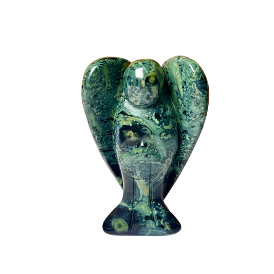 Kambaba Jasper Angel – 2" Guardian Angel for Grounding, Tranquility & Spiritual Wisdom