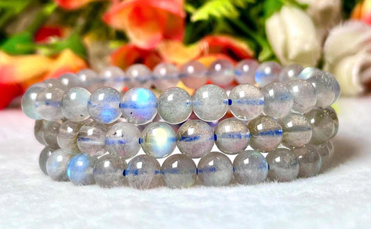 10 MM High Quality Spectrolite Stone Labradorite Stone Bracelet l Stretchable Bracelet l Unisex Bracelet