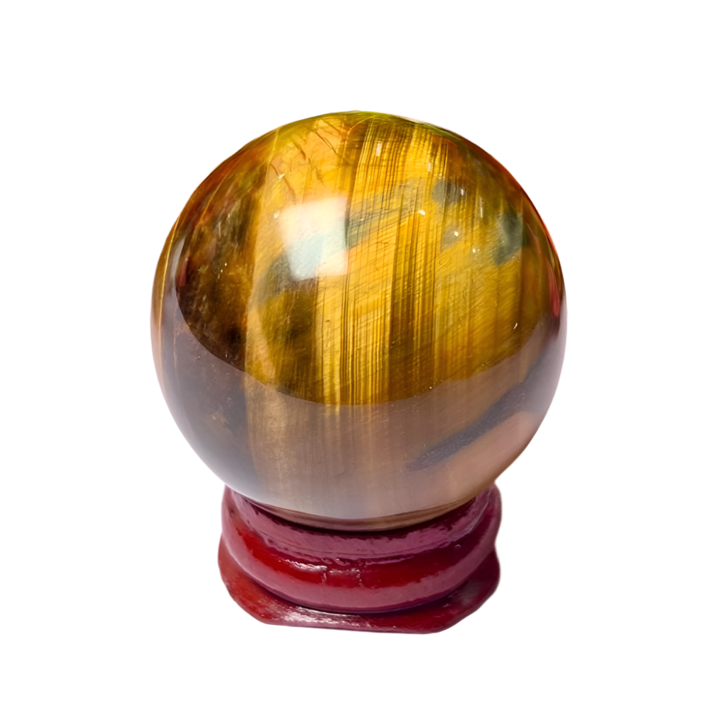 Tiger Eye Stone Sphere – 40MM Crystal Ball for Focus, Protection & Energy Work | Tigers Eye | Tiger's Eye