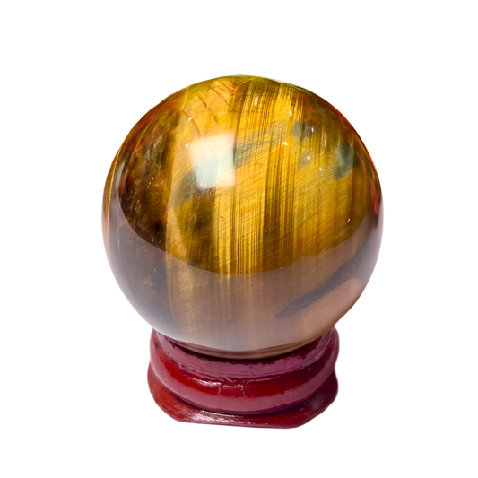 Tiger Eye Stone Sphere – 40MM Crystal Ball for Focus, Protection & Energy Work | Tigers Eye | Tiger's Eye