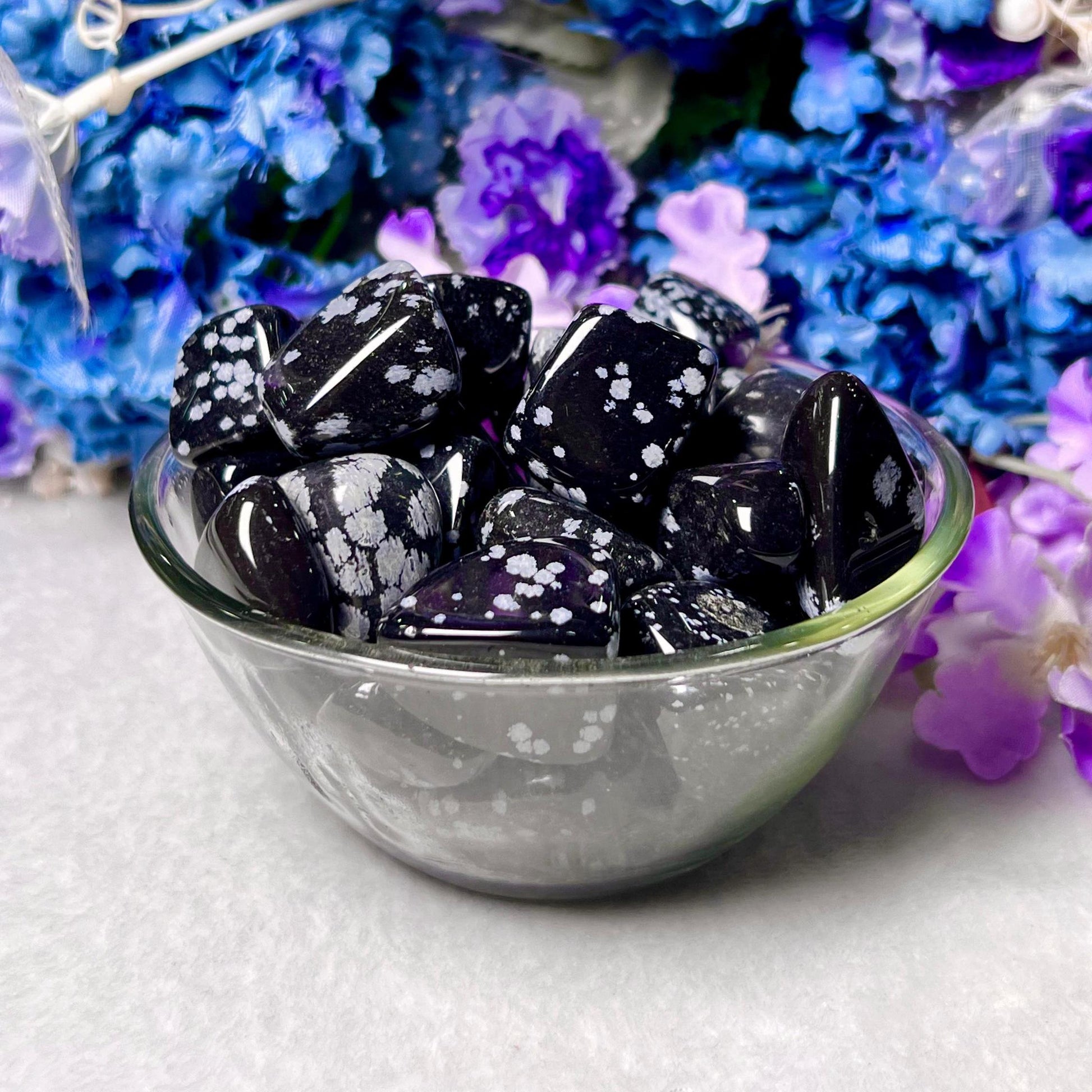 Snowflake Obsidian Stone Tumbled Stone - Spiritual Stone -Healing Crystals in pack sizes of 1,3,5, and 10 Pieces Quality AAAAA +++++