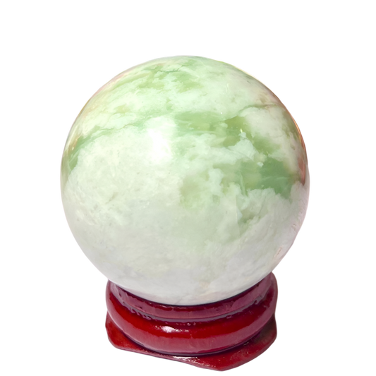 Tremolite Stone Sphere – 40MM Crystal Ball for Calm, Clarity & Spiritual Awakening | Tremolite Crystal