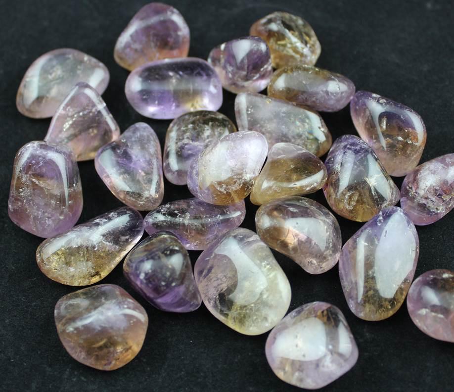 Ametrine Stone Tumbled Stone - Spiritual Stone -Healing Crystals in pack sizes of 1,3,5, and 10 Pieces Quality AAAAA +++++