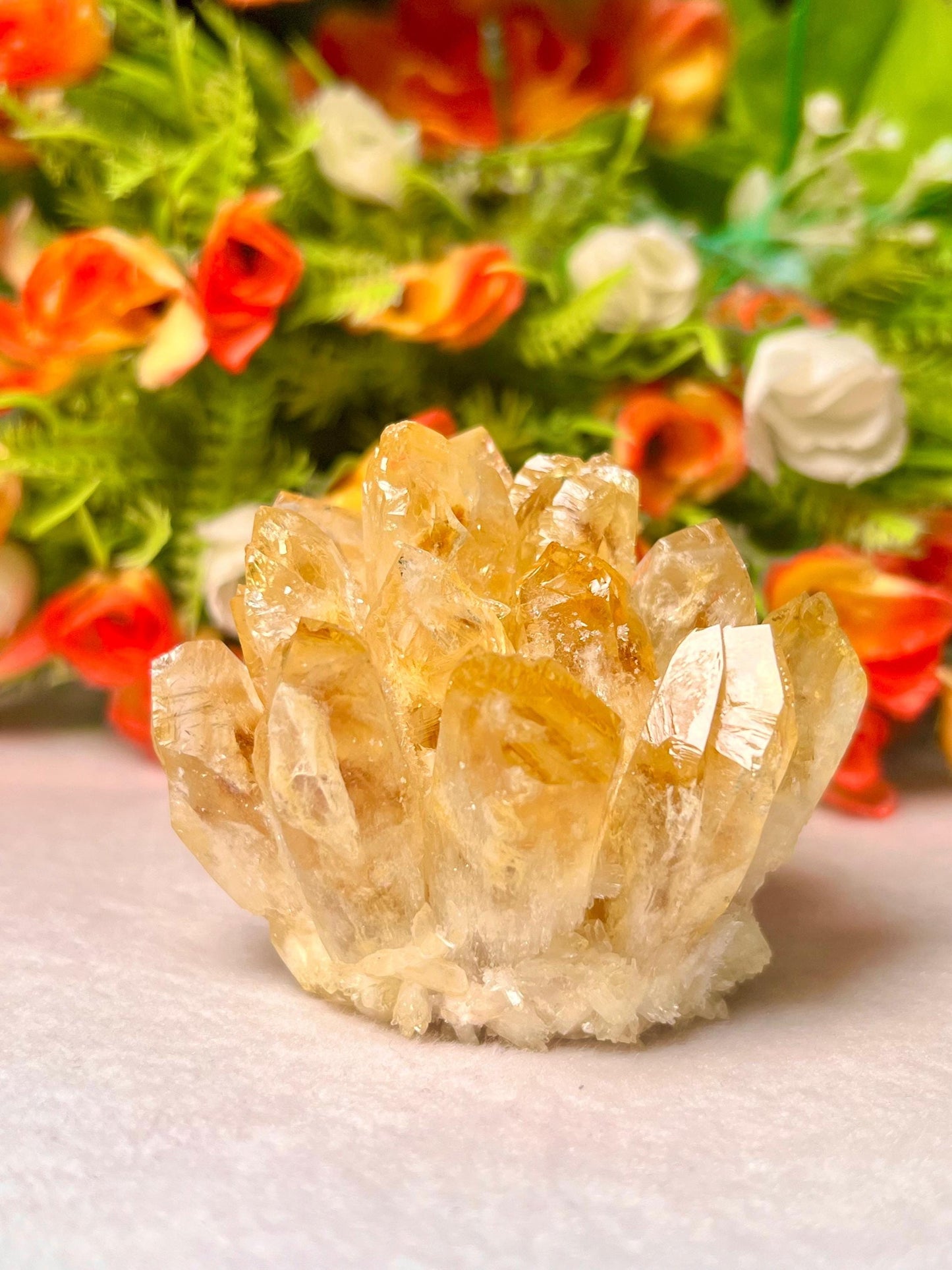 275g+ Orange Quartz Cluster, Energy Crystal Quartz Point VUG,Home Decor, Reiki Healing, Crystal gift 1PC