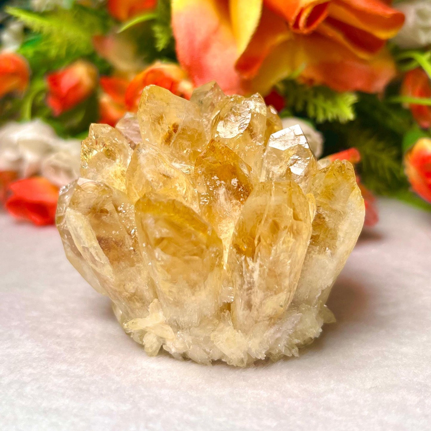 275g+ Orange Quartz Cluster, Energy Crystal Quartz Point VUG,Home Decor, Reiki Healing, Crystal gift 1PC