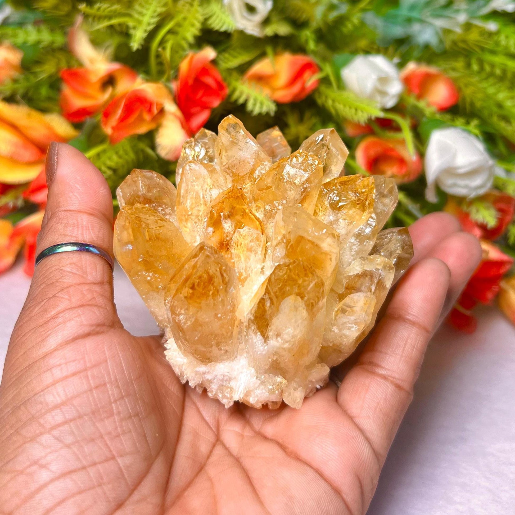 275g+ Orange Quartz Cluster, Energy Crystal Quartz Point VUG,Home Decor, Reiki Healing, Crystal gift 1PC