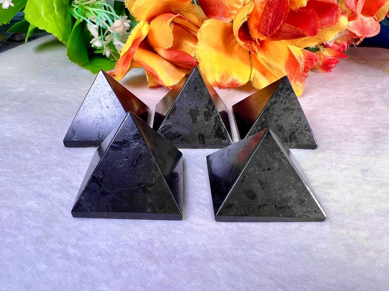 35 MM Black Tourmaline Gemstone Pyramid, Premium Quality 'A' Grade, Healing Crystals, Crystal Grids, Reiki