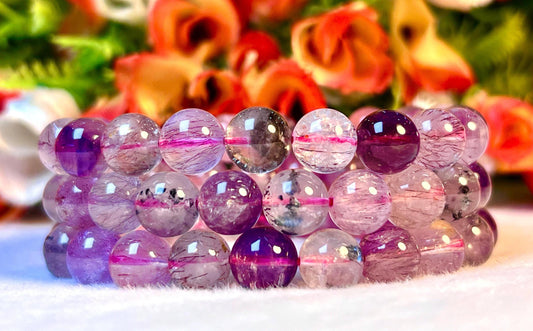 Super Seven Melody Stone Bracelet l Stretchable Bracelet l Unisex Bracelet l 8 MM Bracelet