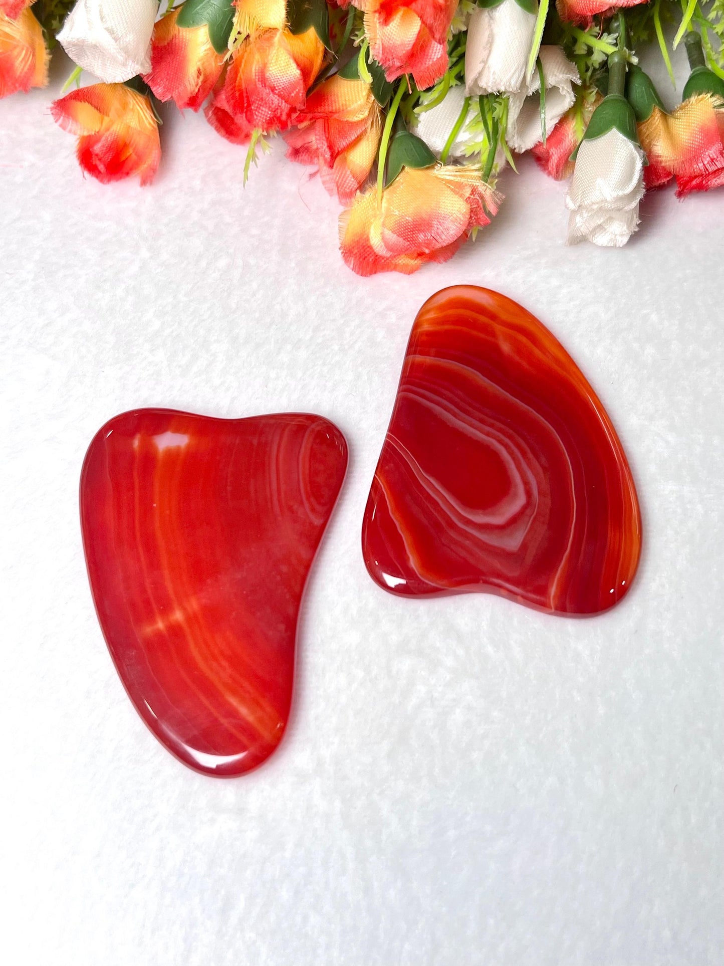 Red Onyx Stone Gua Sha Massager - Face Massage - Body Massage