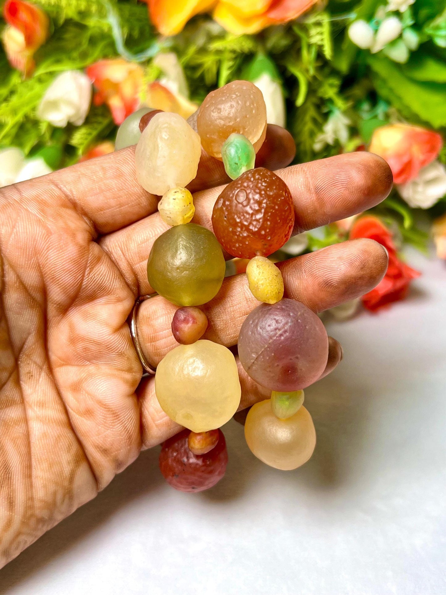 15 MM Gobi Desert Stone Bracelet l Stretchable Bracelet l Unisex Bracelet