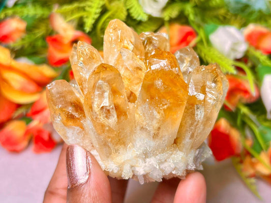 275g+ Orange Quartz Cluster, Energy Crystal Quartz Point VUG,Home Decor, Reiki Healing, Crystal gift 1PC