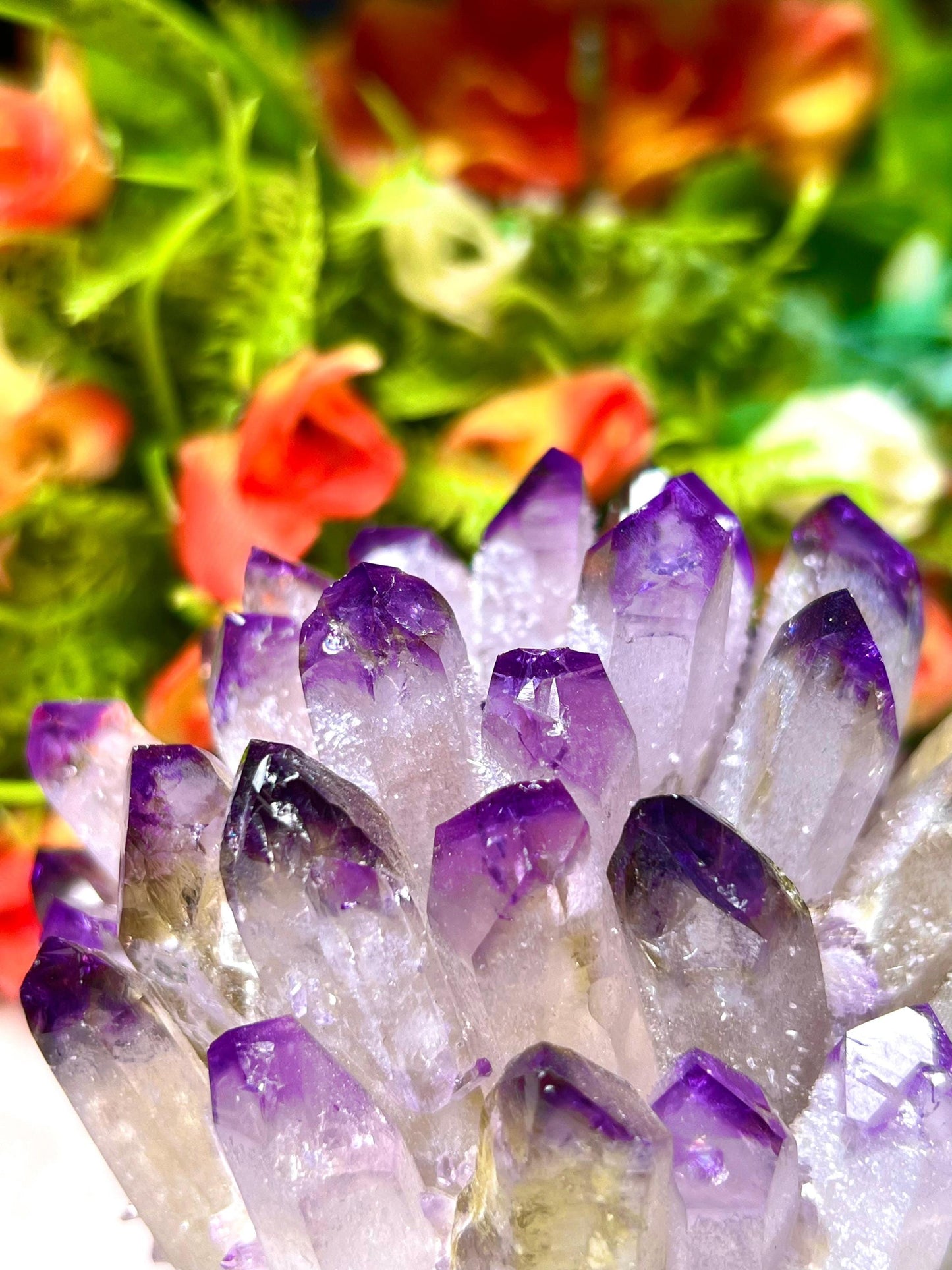 400g+ Purple Quartz Cluster, Energy Crystal Quartz Point VUG,Home Office Decor, Reiki Healing, Crystal gift 1PC