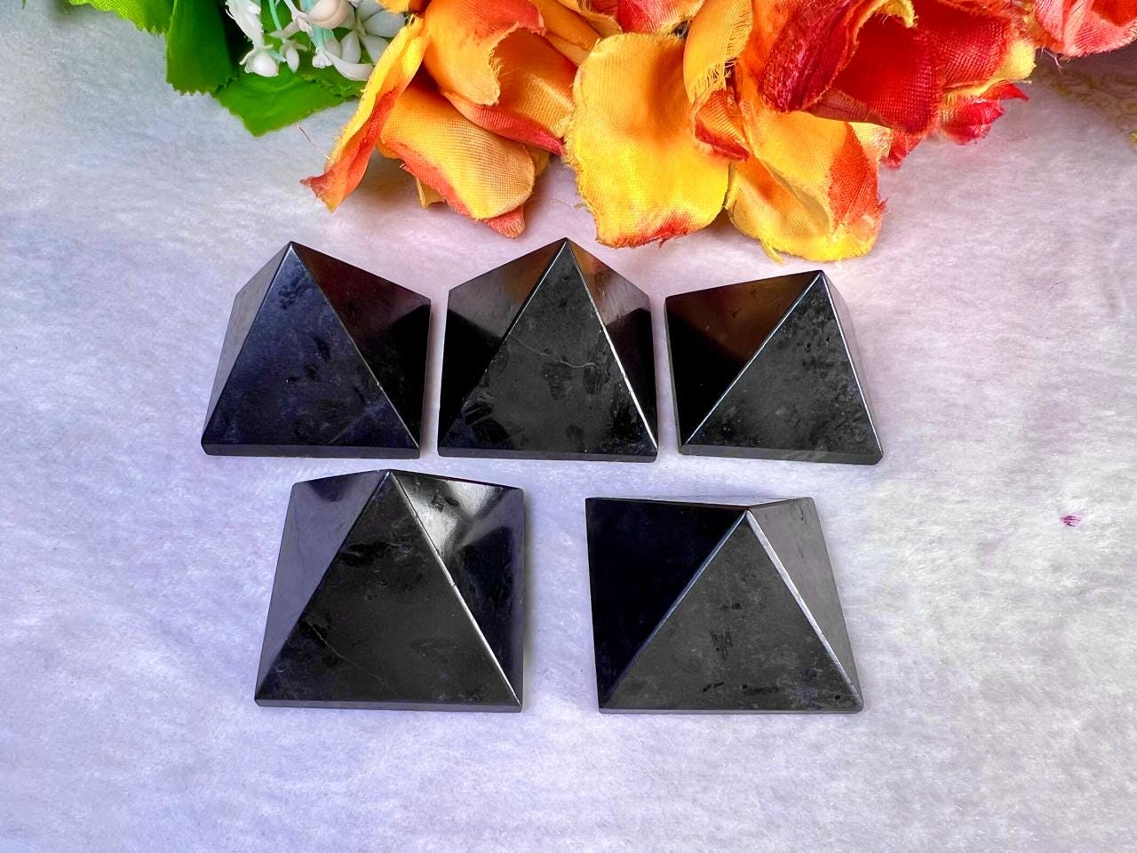 35 MM Black Tourmaline Gemstone Pyramid, Premium Quality 'A' Grade, Healing Crystals, Crystal Grids, Reiki