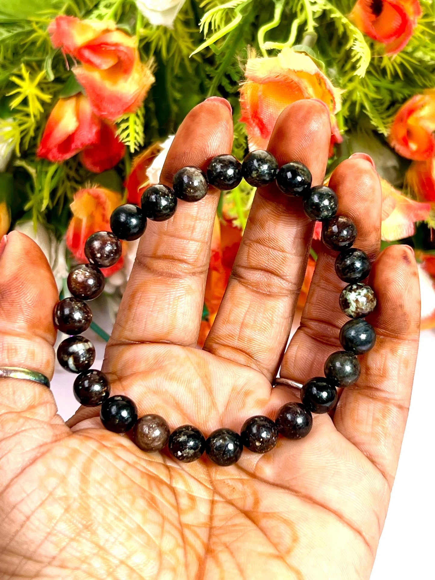 Astrophyllite Stone Bracelet l Stretchable Bracelet l Unisex Bracelet l 8 MM Bracelet