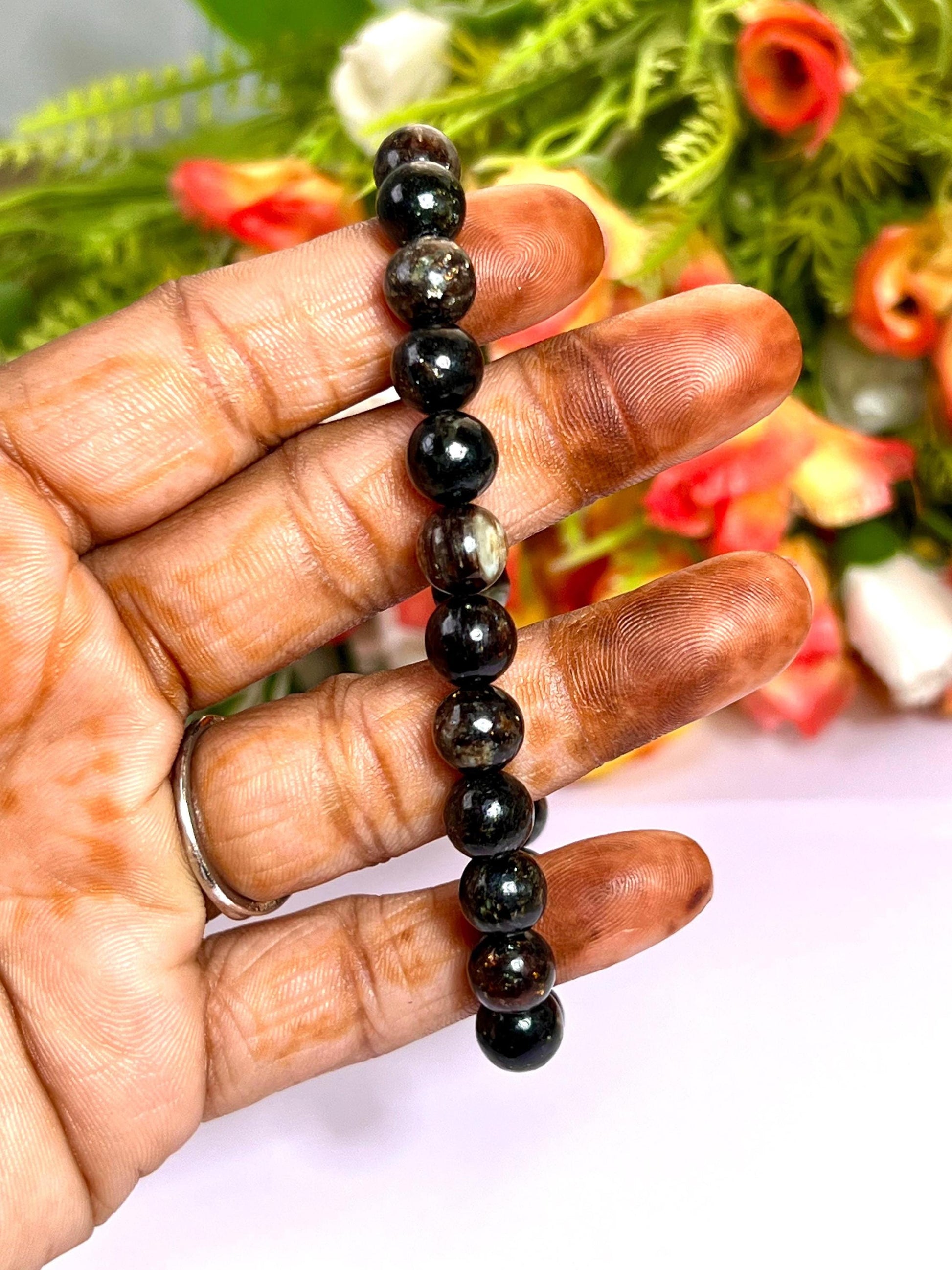 Astrophyllite Stone Bracelet l Stretchable Bracelet l Unisex Bracelet l 8 MM Bracelet