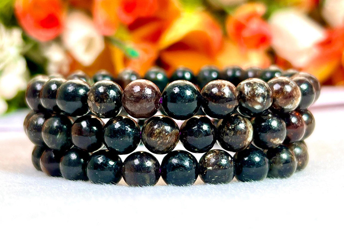 Astrophyllite Stone Bracelet l Stretchable Bracelet l Unisex Bracelet l 8 MM Bracelet