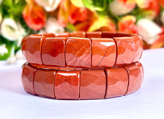 15 MM Red Jasper Stone Bracelet l Stretchable Bracelet High Grade