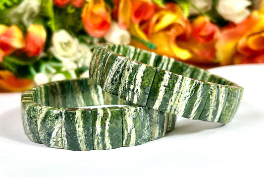 15 MM Chrysotile Stone Bracelet l Stretchable Bracelet AAAAA +++++