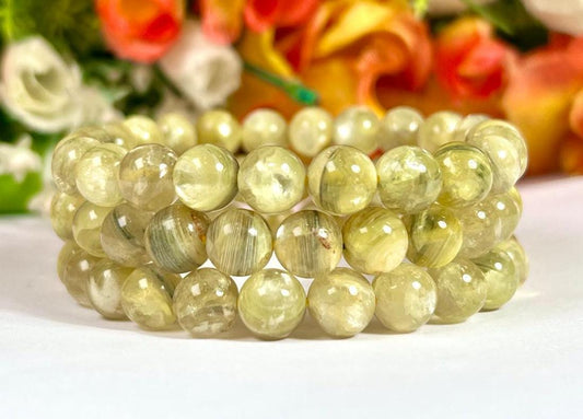 Muscovite Mica Stone Bracelet l Stretchable Bracelet l Unisex Bracelet l 8 MM Bracelet