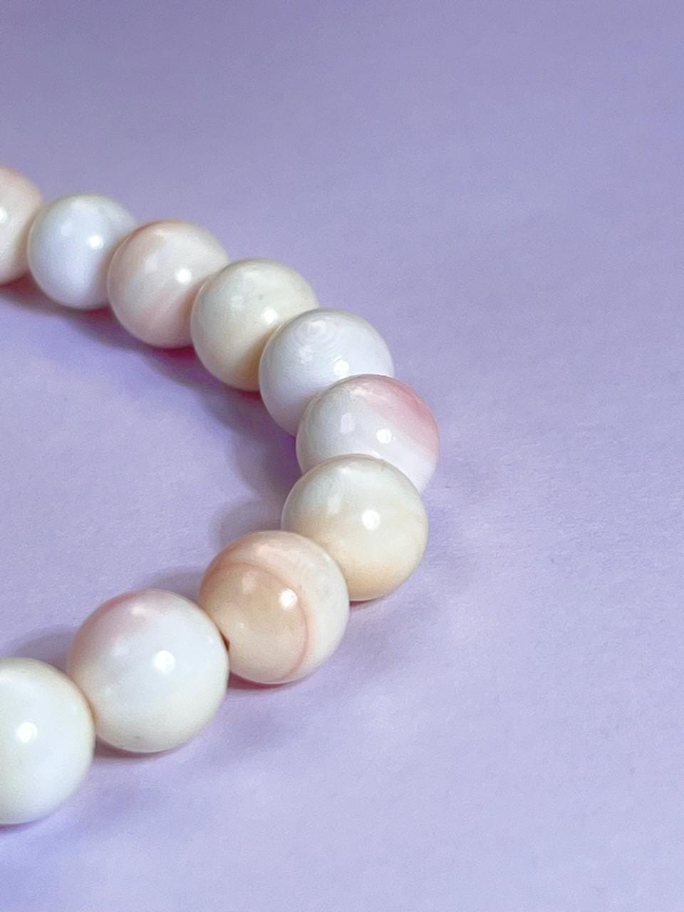 Pink Queen Conch Shell Stone Bracelet l Stretchable Bracelet l Unisex Bracelet l 8 MM Bracelet