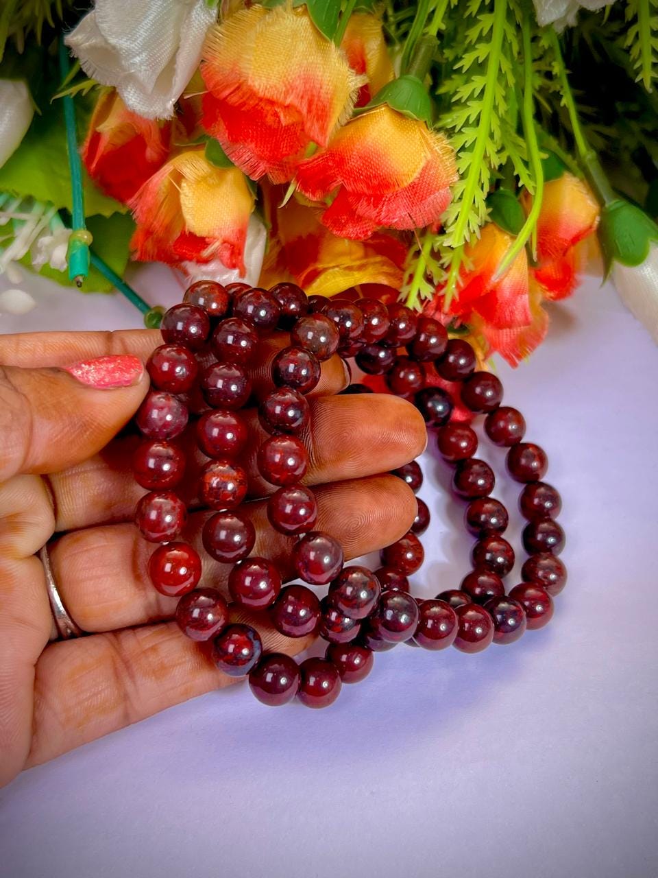 Bustamite Stone Bracelet l Stretchable Bracelet l Unisex Bracelet l 8 MM Bracelet