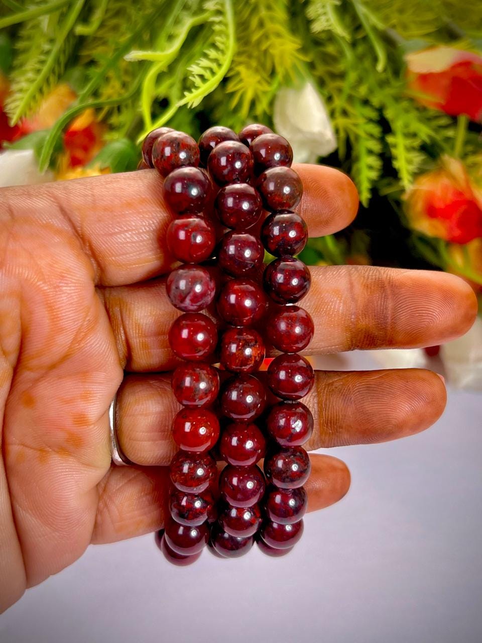 Bustamite Stone Bracelet l Stretchable Bracelet l Unisex Bracelet l 8 MM Bracelet
