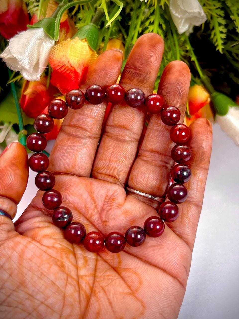 Bustamite Stone Bracelet l Stretchable Bracelet l Unisex Bracelet l 8 MM Bracelet