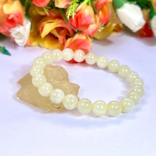9 MM Libyan Tektite Glass Stone Bracelet l Stretchable Bracelet l Unisex Bracelet