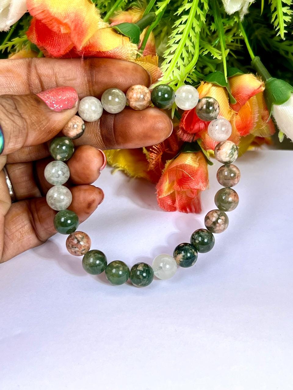 Preseli Stonehenge Bluestone Bracelet l Stretchable Bracelet l Unisex Bracelet l 8 MM Bracelet