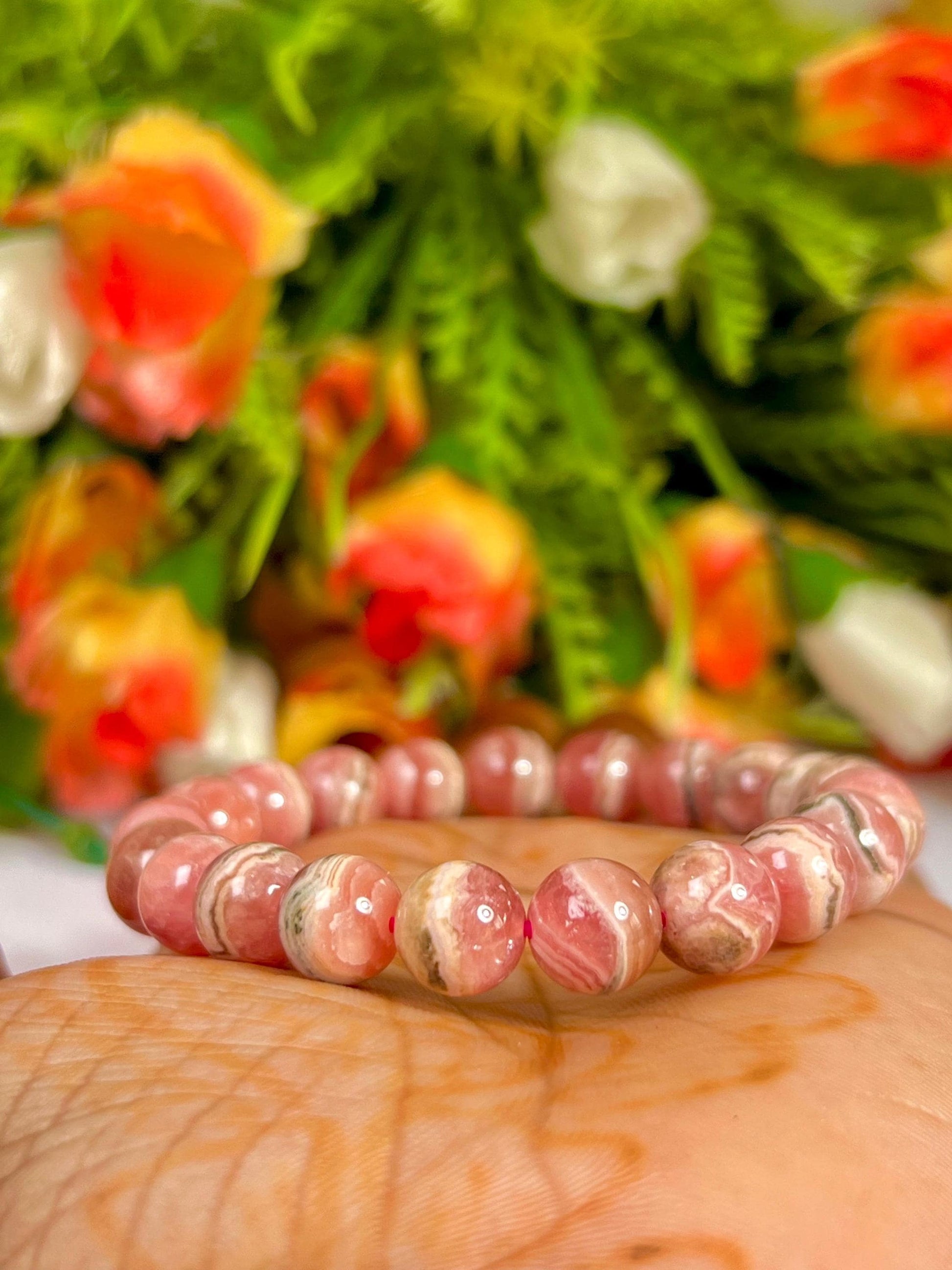 Rhodochrosite Stone Bracelet l Stretchable Bracelet l Unisex Bracelet l 8 MM Bracelet
