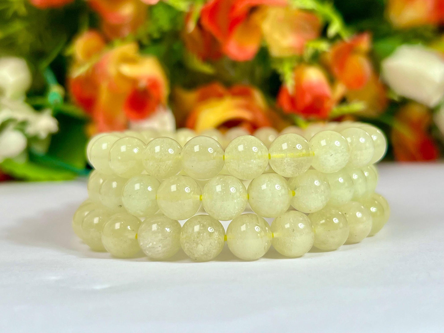 9 MM Libyan Tektite Glass Stone Bracelet l Stretchable Bracelet l Unisex Bracelet