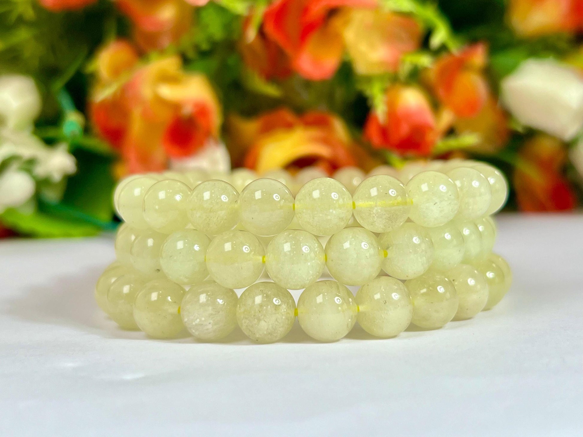 9 MM Libyan Tektite Glass Stone Bracelet l Stretchable Bracelet l Unisex Bracelet