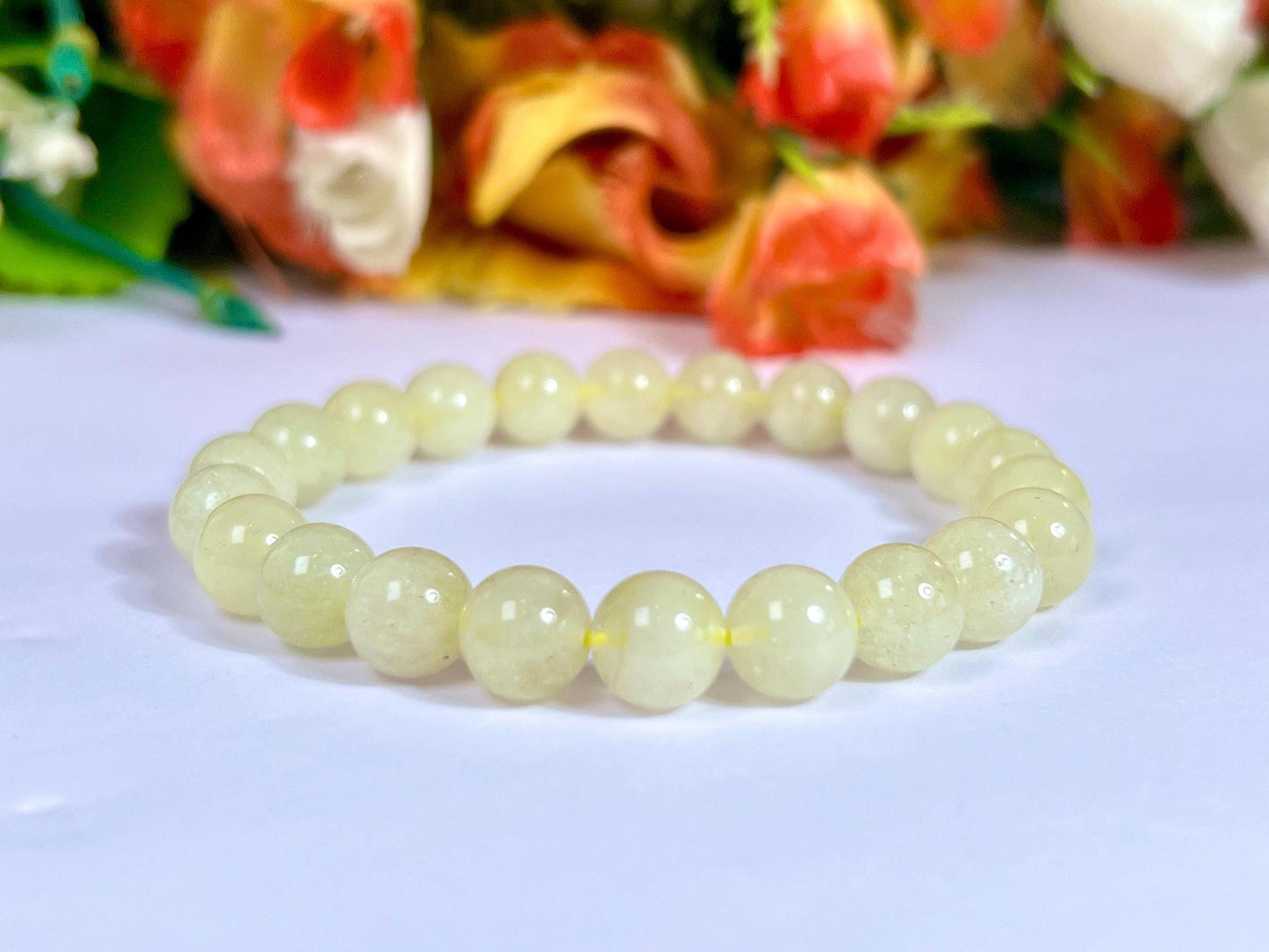 9 MM Libyan Tektite Glass Stone Bracelet l Stretchable Bracelet l Unisex Bracelet