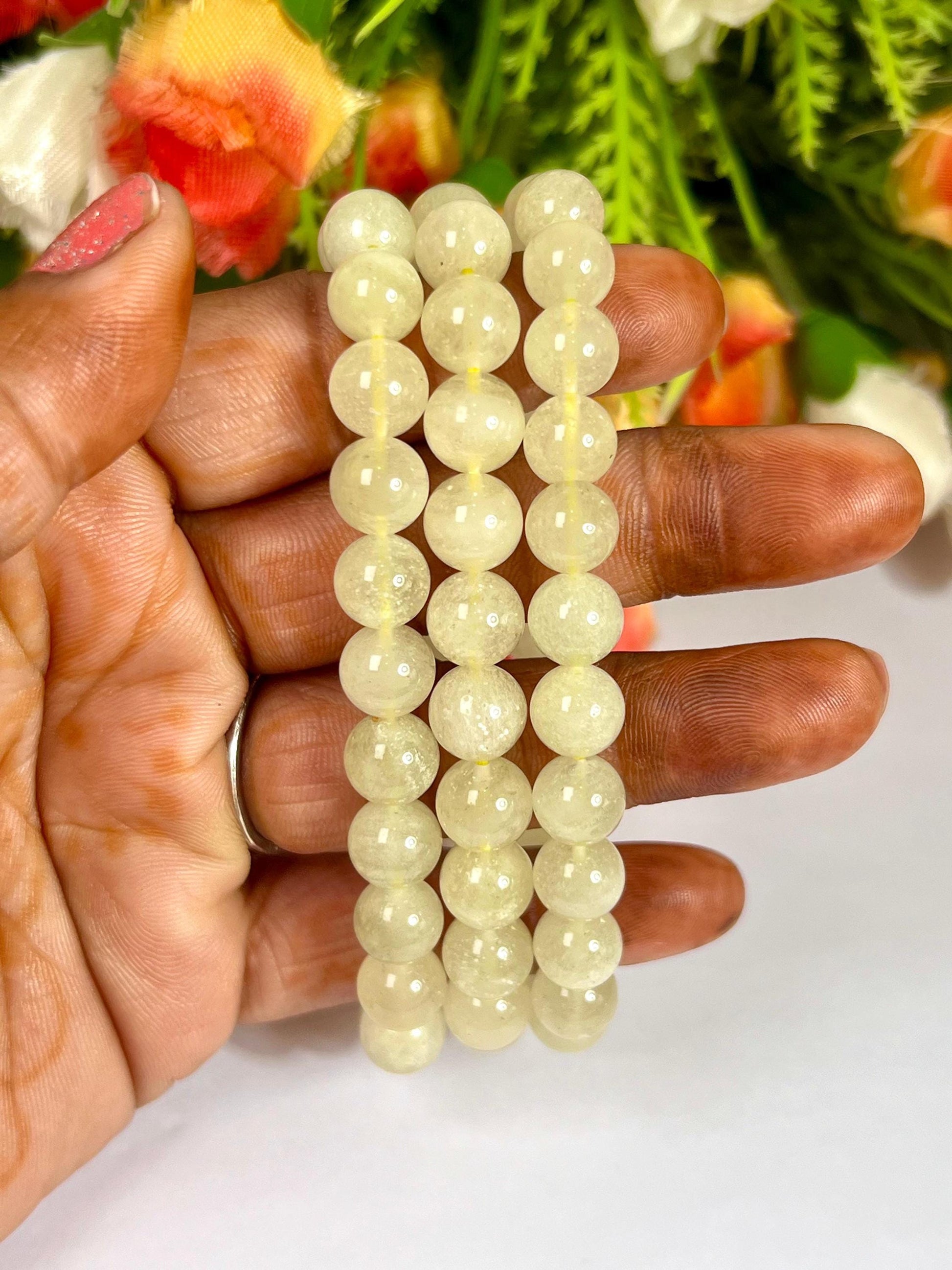 9 MM Libyan Tektite Glass Stone Bracelet l Stretchable Bracelet l Unisex Bracelet