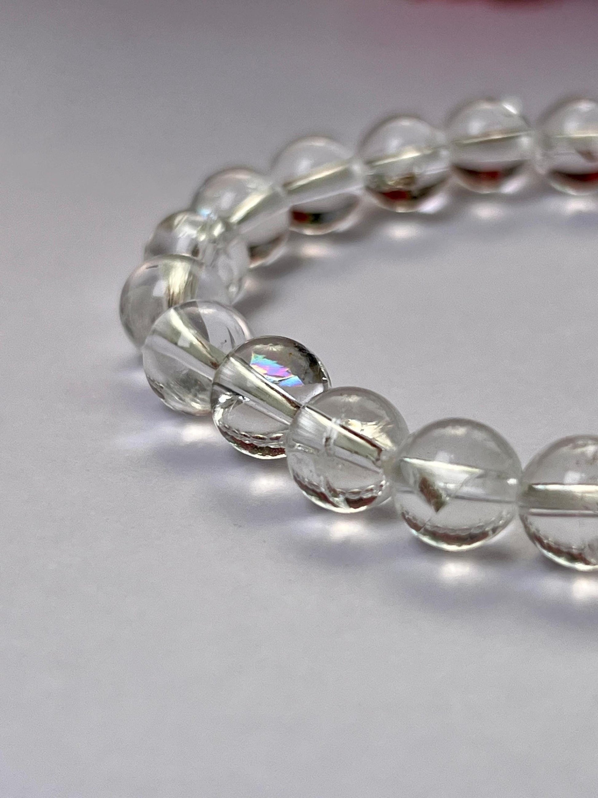 Rainbow Anandalite Quartz Aurora Quartz Crystal Stone Bracelet l Stretchable Bracelet l Unisex Bracelet l 8 MM Bracelet