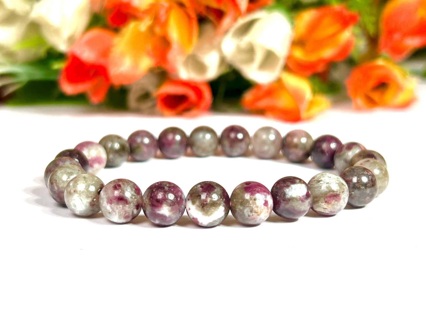 Kakortokite Stone Bracelet l Stretchable Bracelet l Unisex Bracelet l 8 MM Bracelet