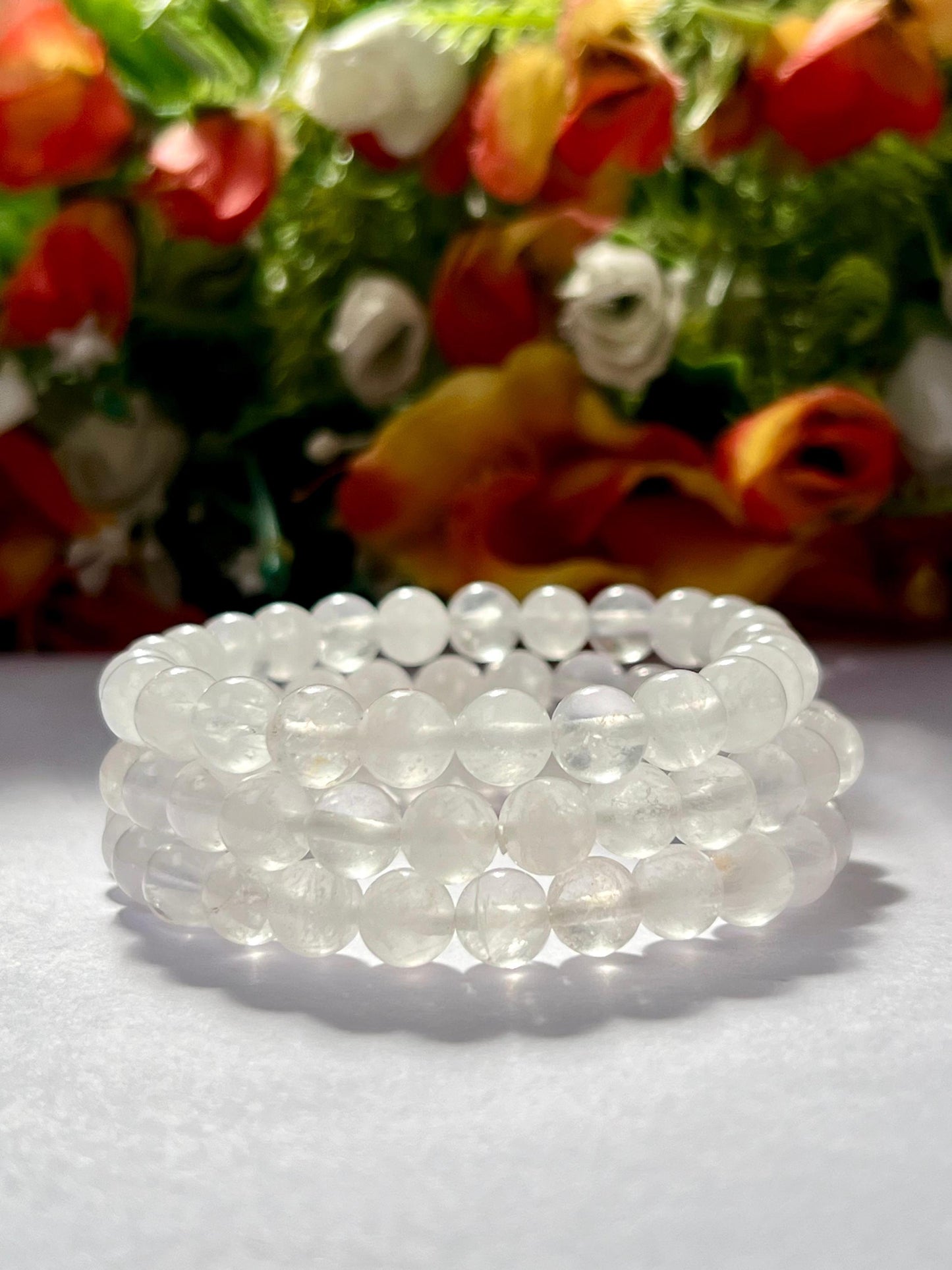 Nirvana Quartz Stone Bracelet| l Stretchable Bracelet l Unisex Bracelet l 8 MM Bracelet