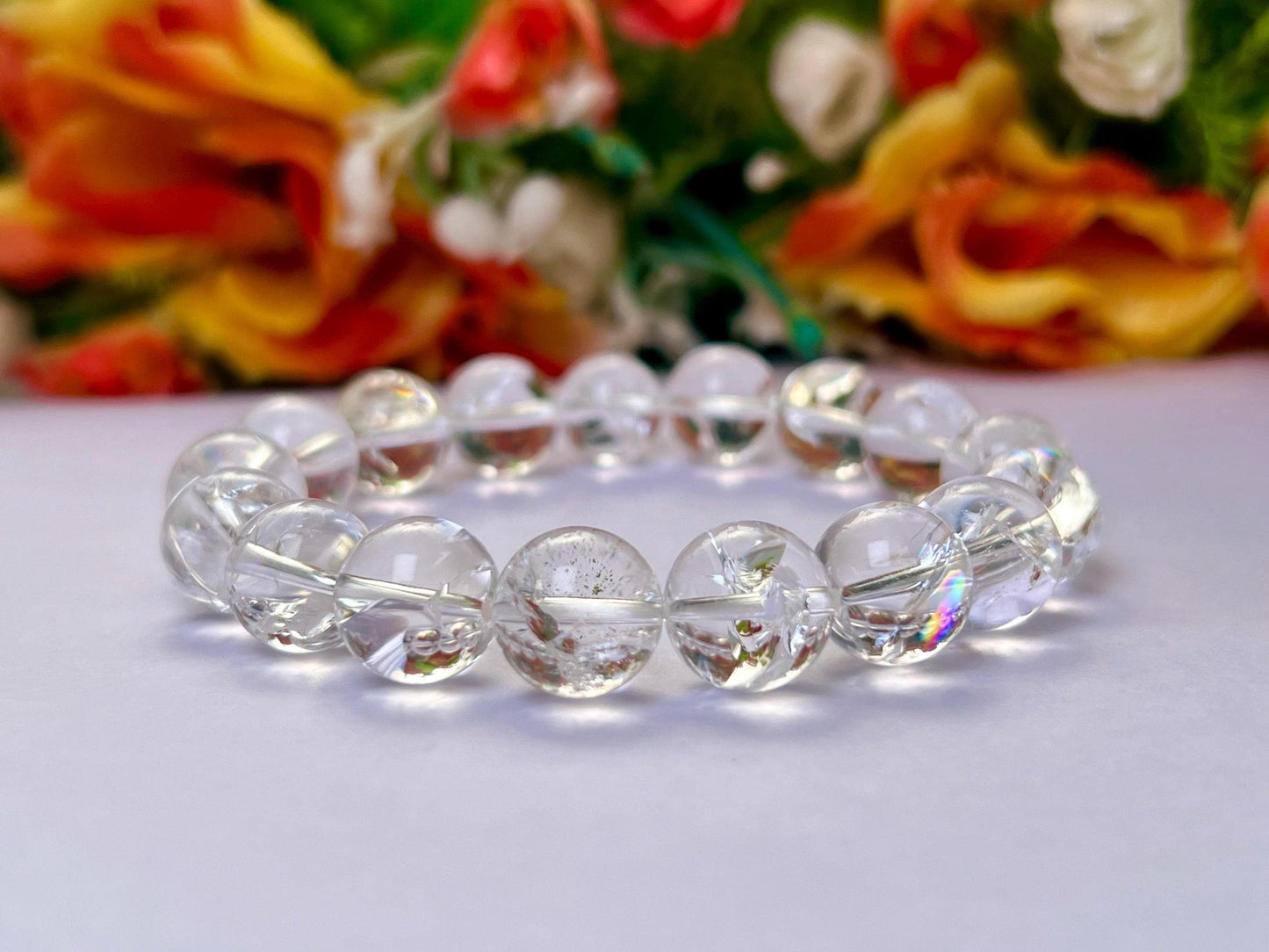 12 MM Satyaloka Quartz Crystal Stone bracelet