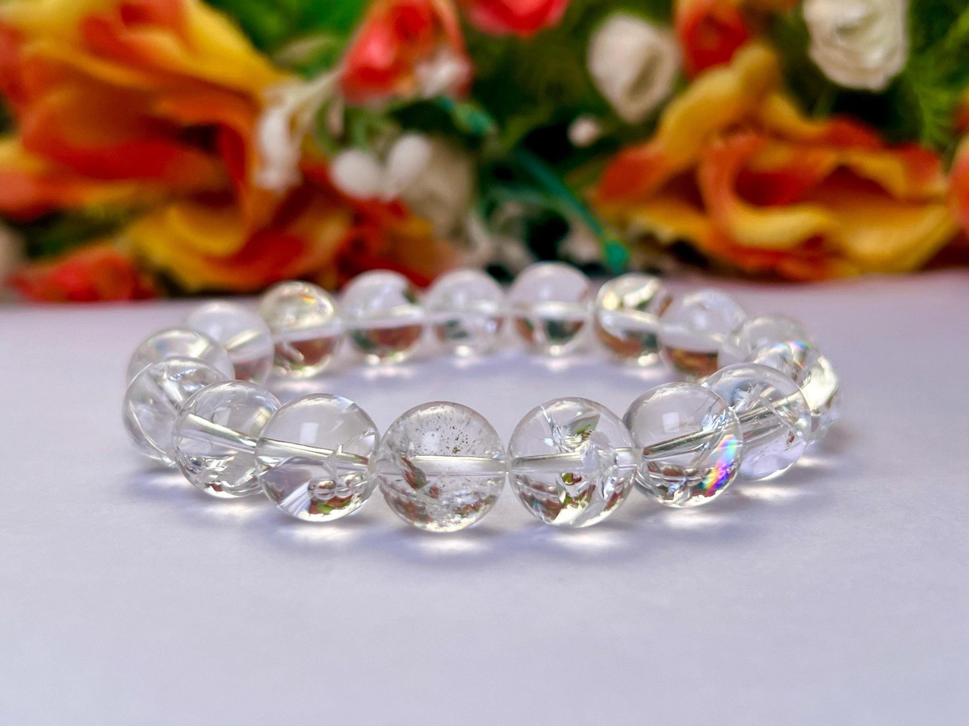 12 MM Satyaloka Quartz Crystal Stone bracelet