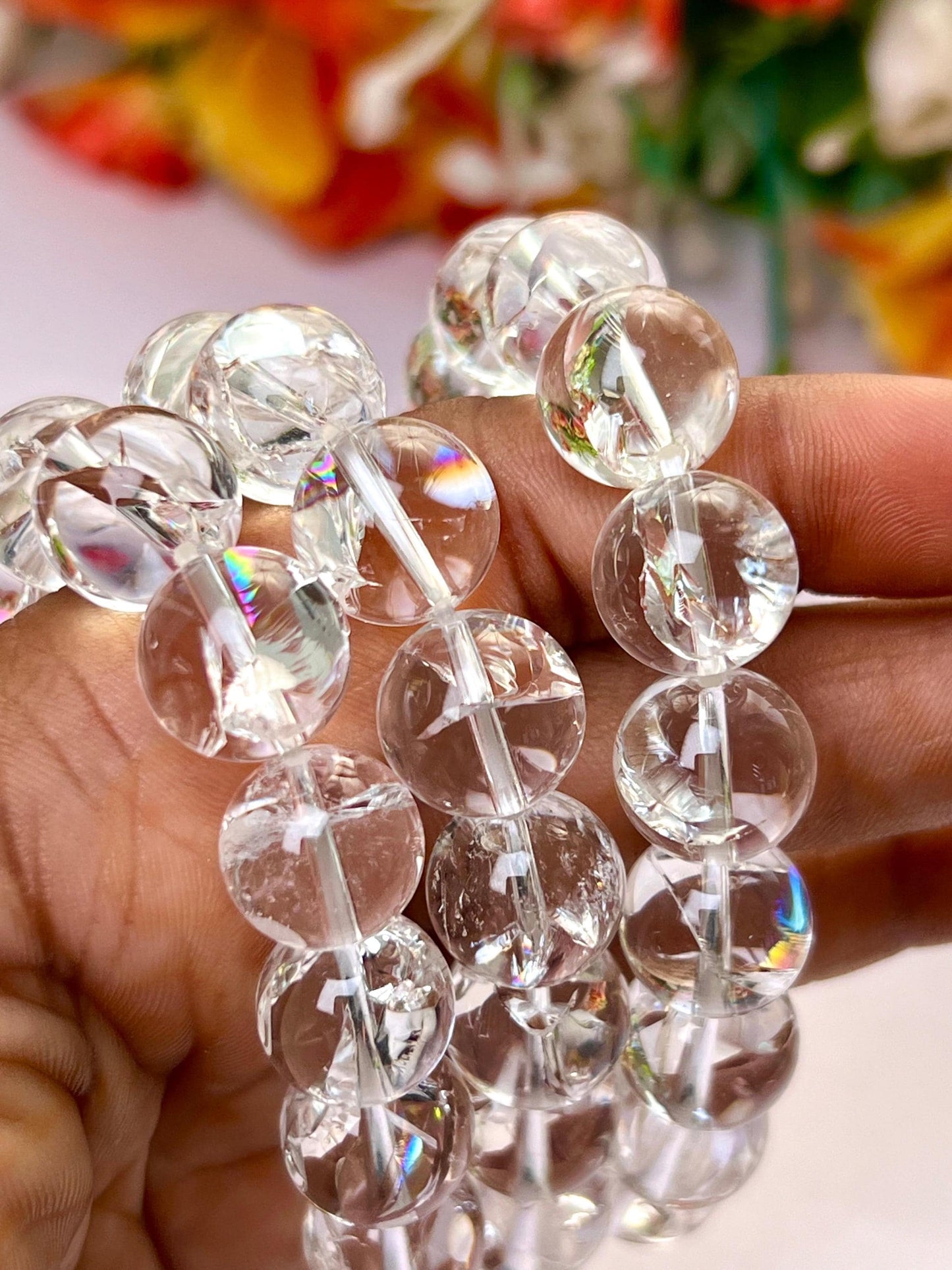 12 MM Satyaloka Quartz Crystal Stone bracelet