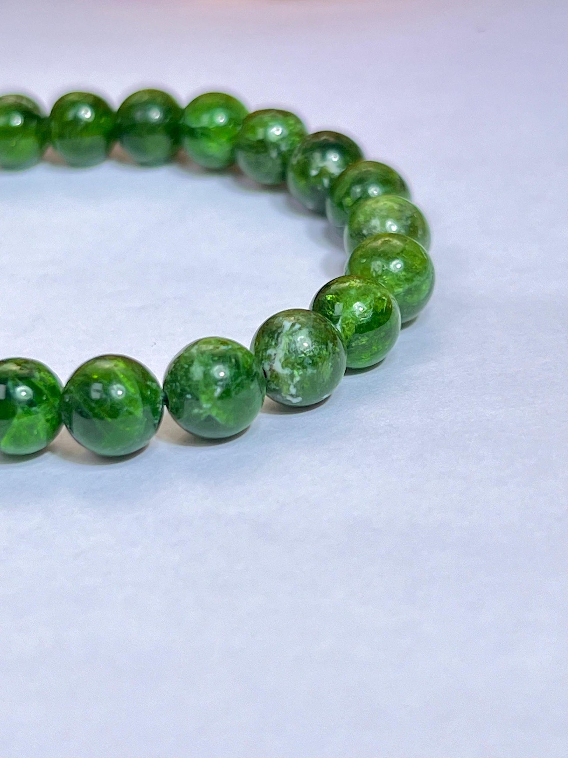 Diopside Chrome Stone Bracelet l Stretchable Bracelet l Unisex Bracelet l 8 MM Bracelet