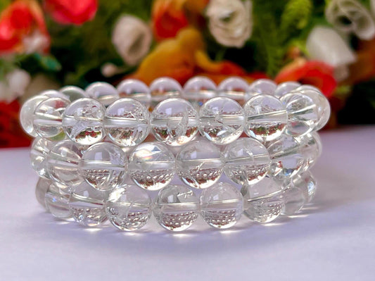 10 MM Rainbow Satyaloka Quartz Crystal Stone Bracelet